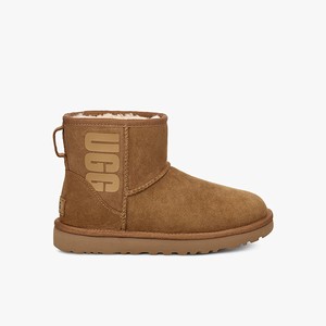 Ugg Classic Mini Rubber Logo Klassiska Stövlar Dam Bruna (510428TVR)